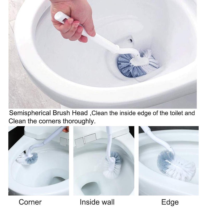 Marbrasse Marbarsse Bathroom Toilet Bowl Brush and Holder, Curved Design Toilet Brush for Deep Cleaning Under Rim, Best Toilet Brush Set, Easy Handy CompactToilet BowlCleaner Brush for Bathroom, 1 Pack - Image 5